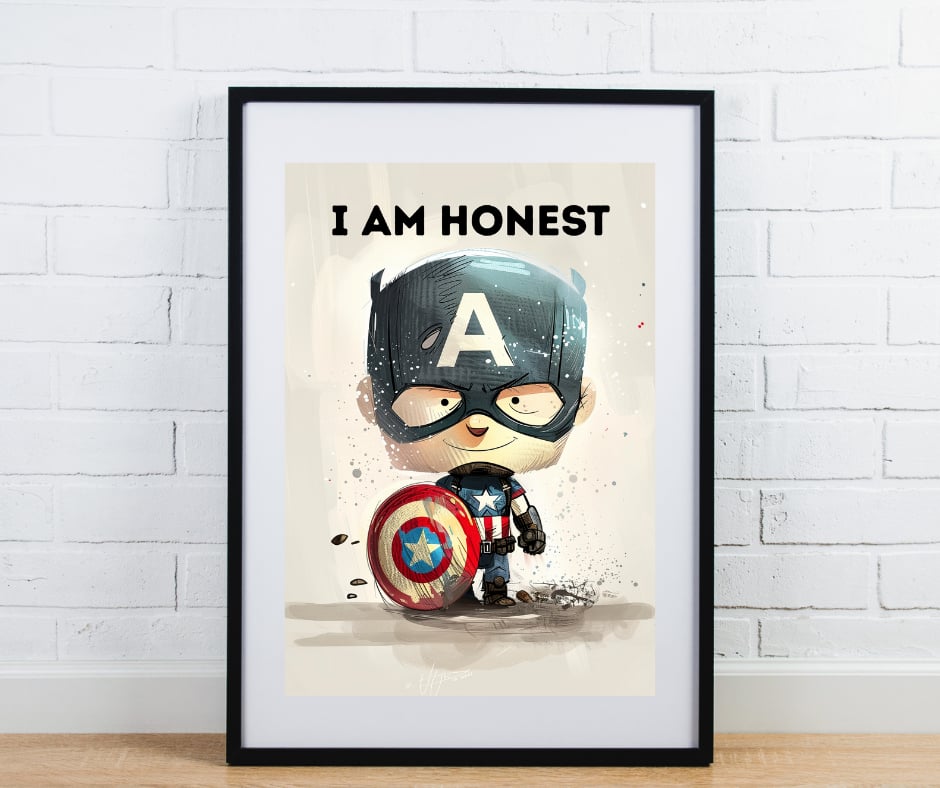 Children’s bedroom print - Superhero Captain America