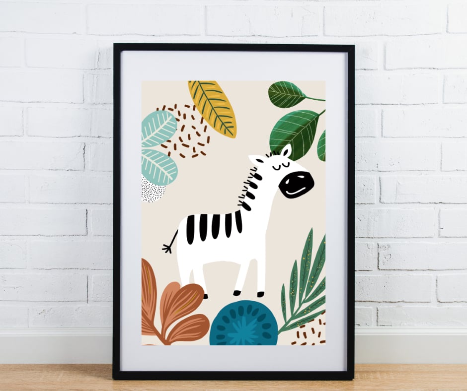 Safari animal nursery print - Zebra