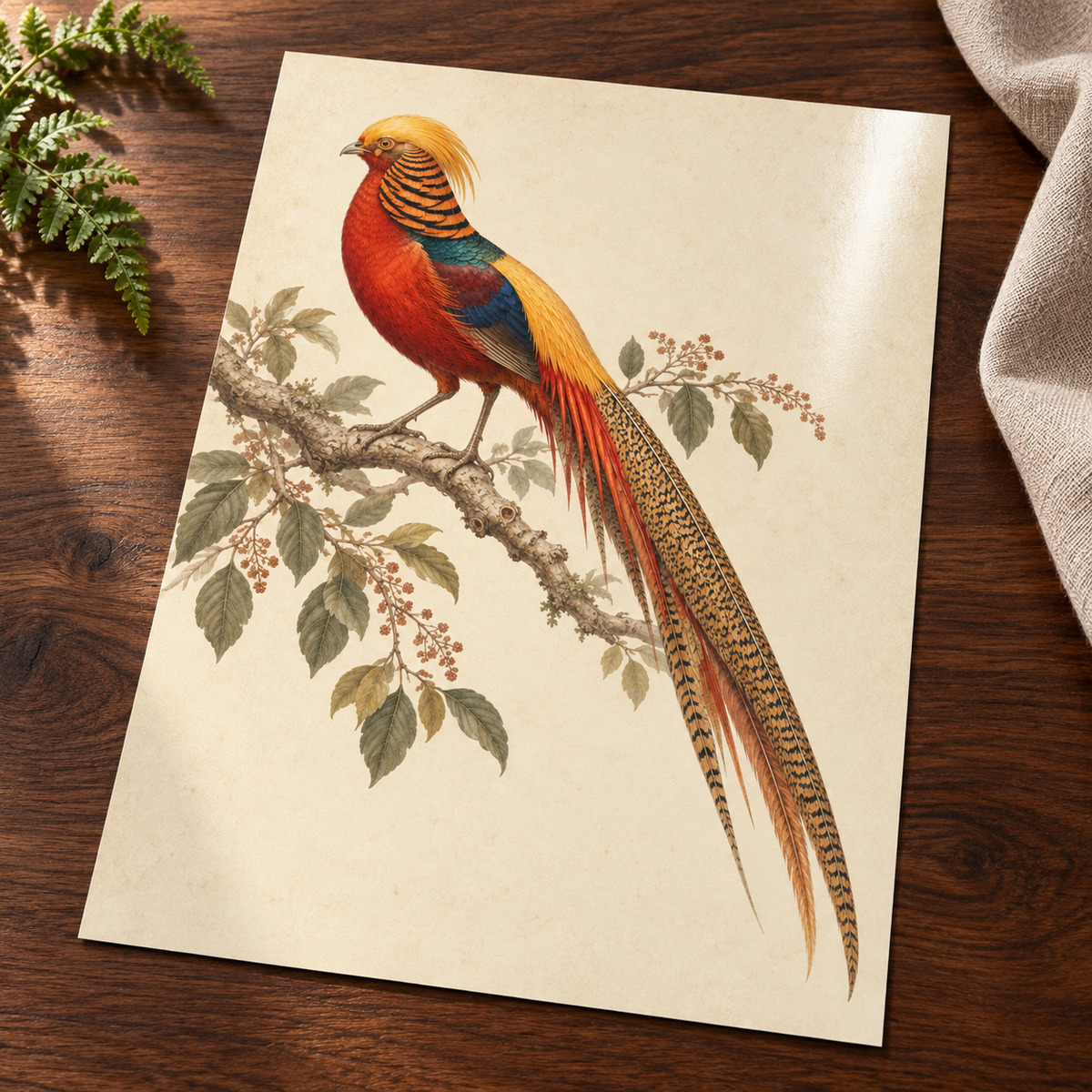 Golden Hour – Vintage Pheasant Bird Print