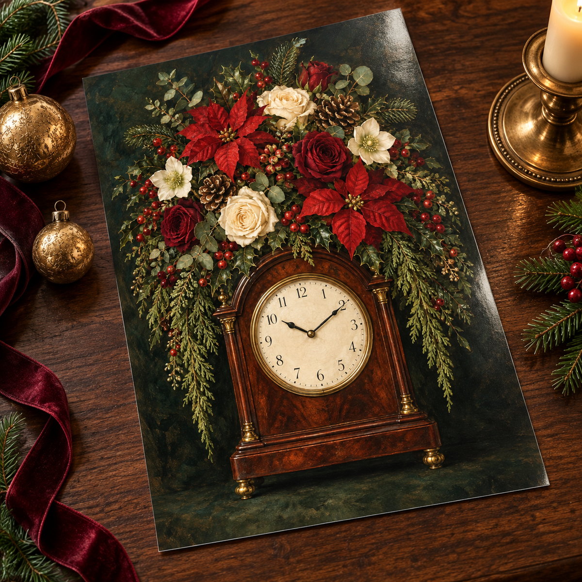 Blooming Christmas Time unframed glossy art print