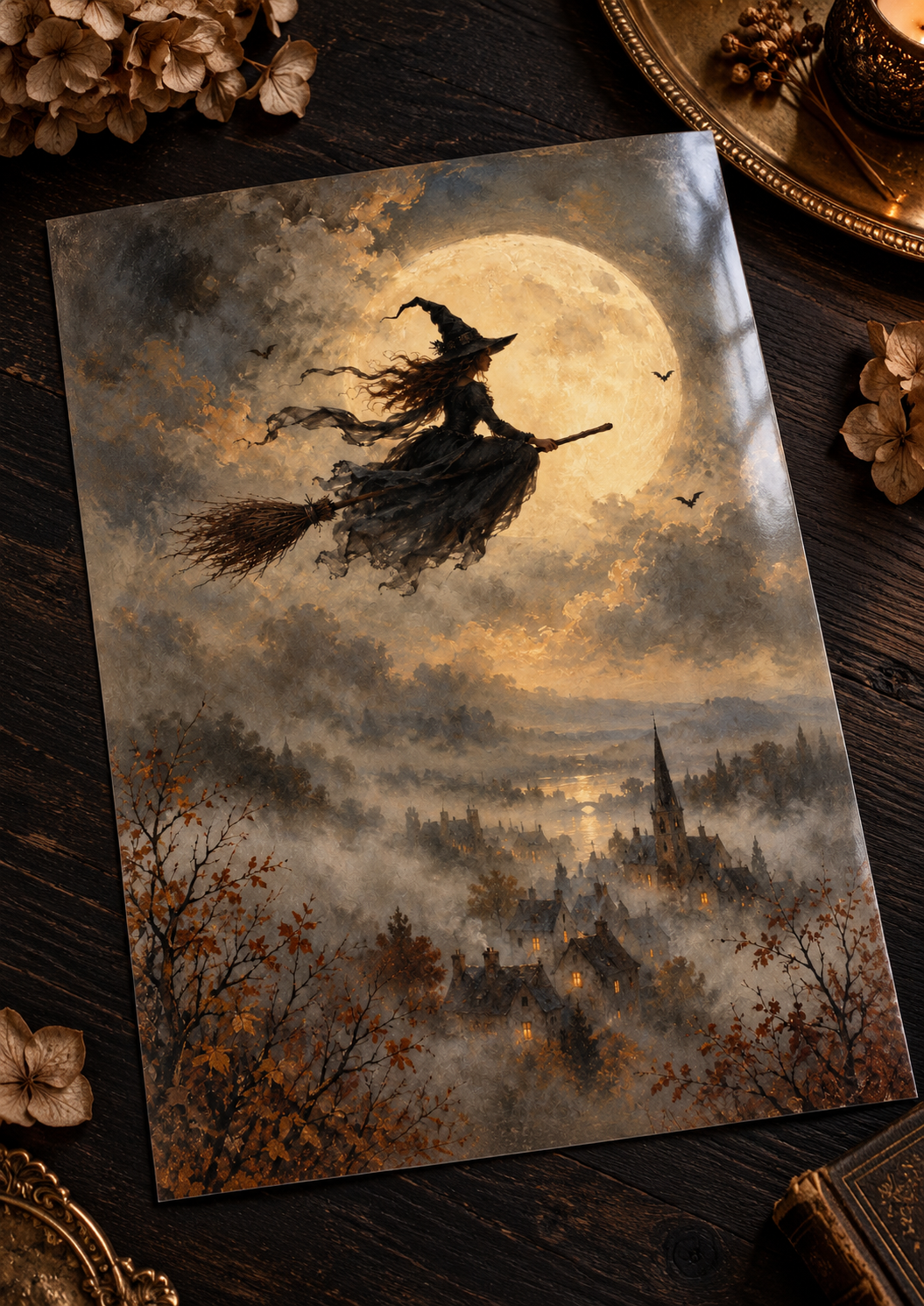 By the Light of the Moon unframed glossy photo print on a table
