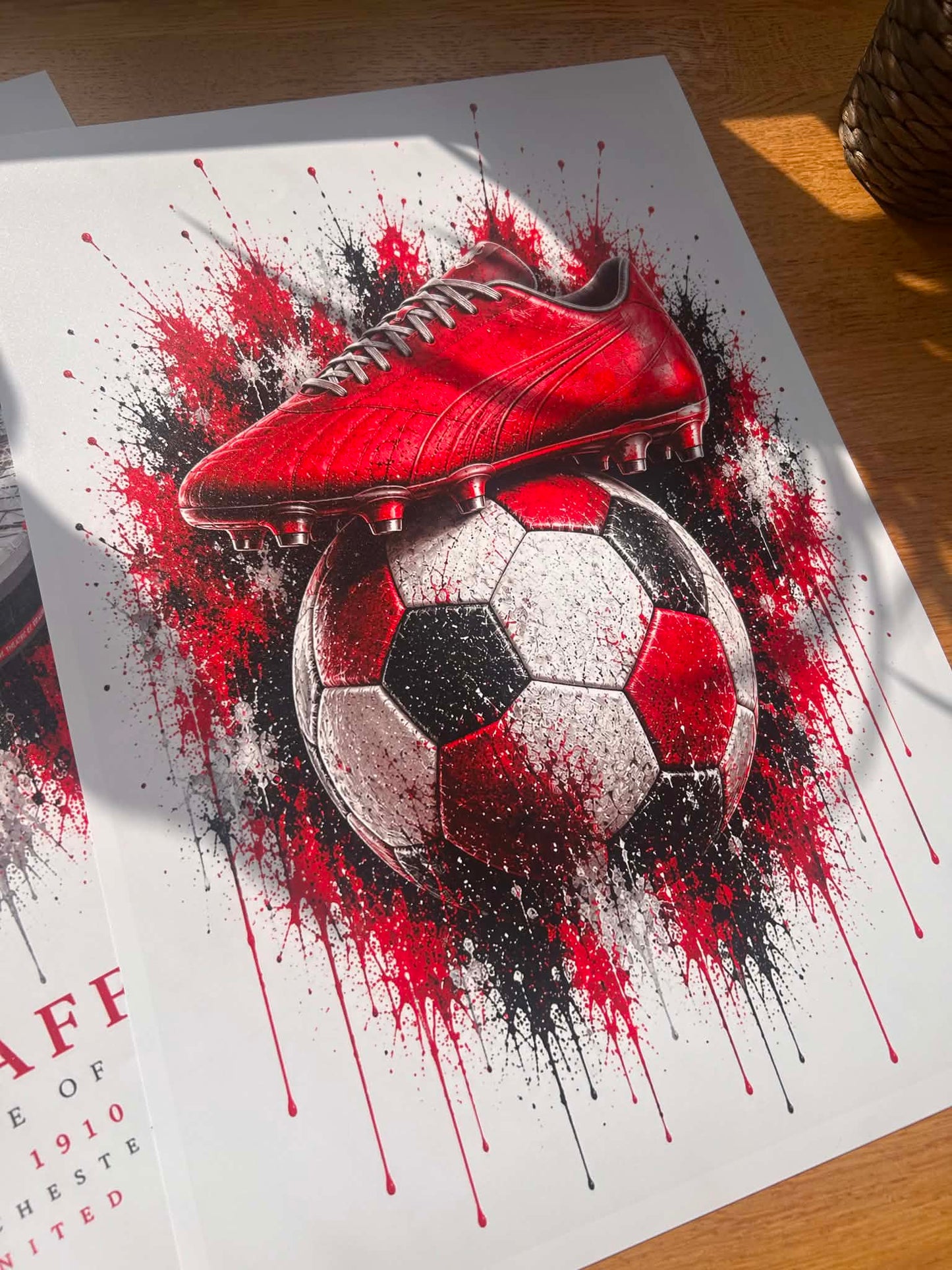 Football Boot & Ball Print | Any Team | A4/A3/A2
