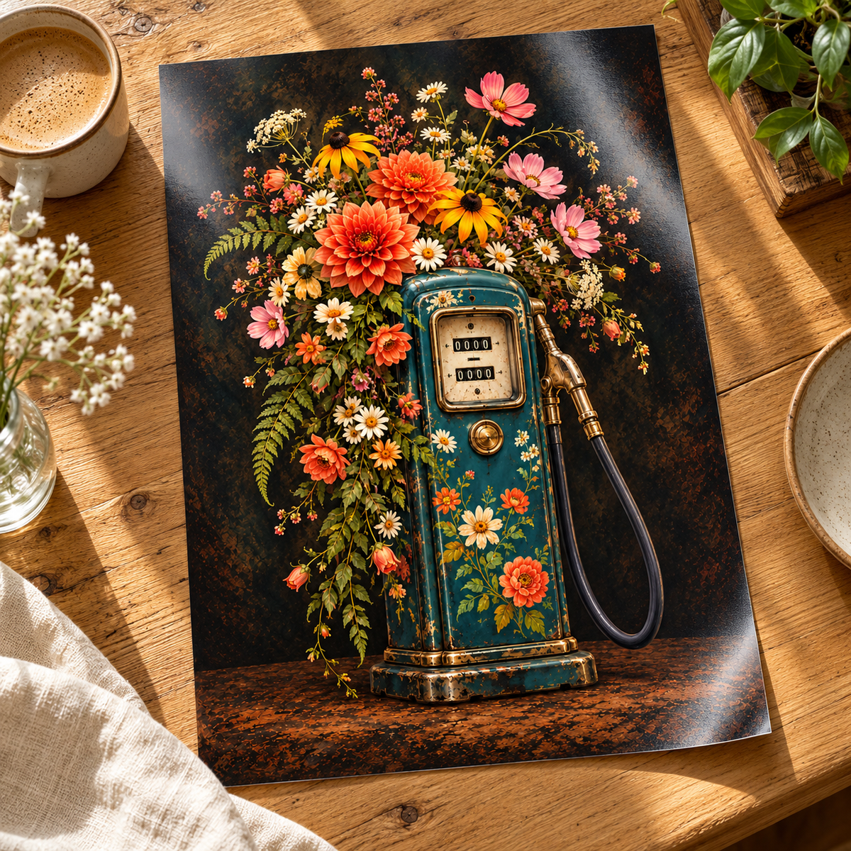 Flower Power floral art print โ unframed glossy print