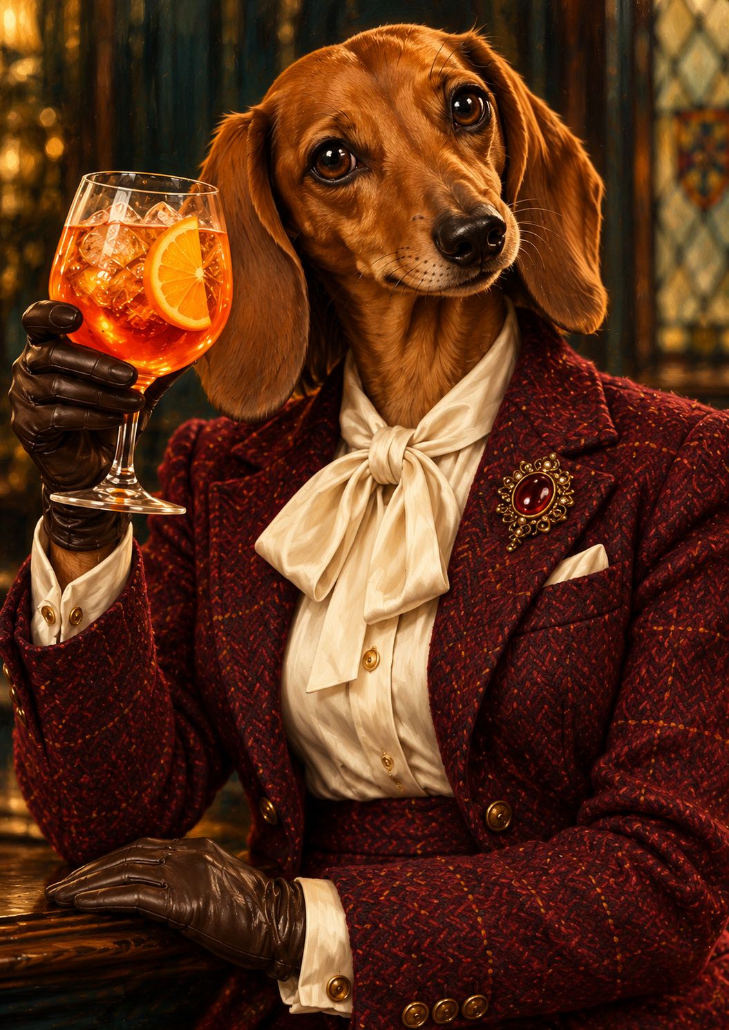 Little Miss Spritz – Dachshund & Orange Spritz artwork