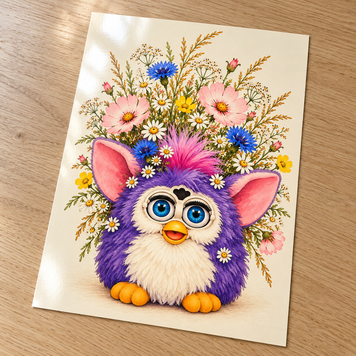 Fur-ever in Bloom unframed glossy card print included in the set