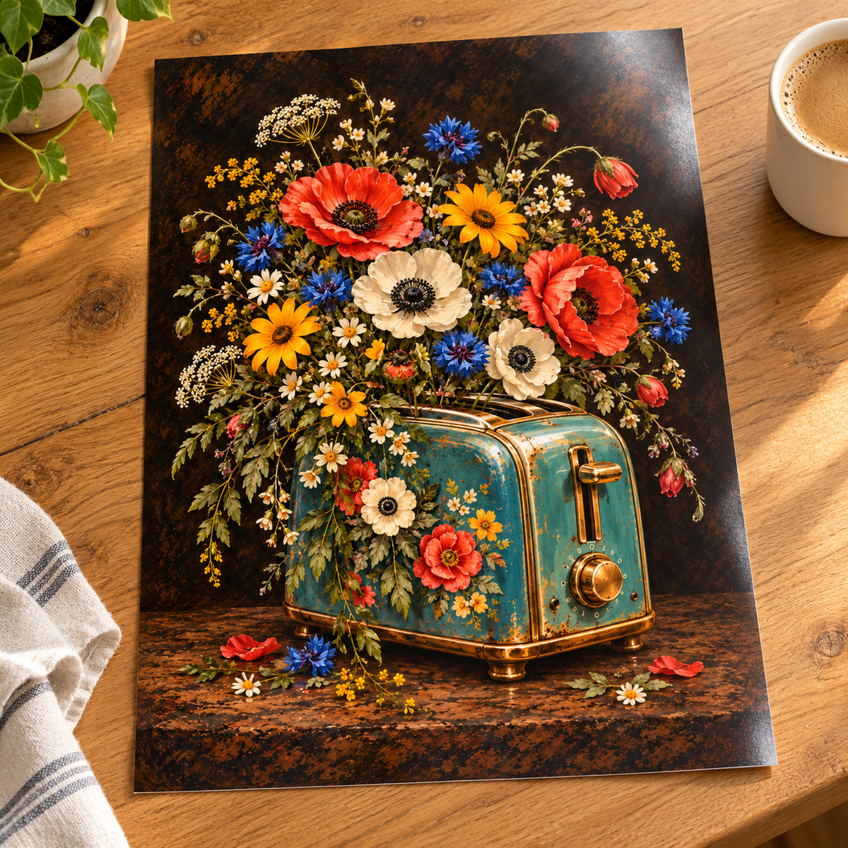 Rise & Bloom floral art print — unframed glossy print
