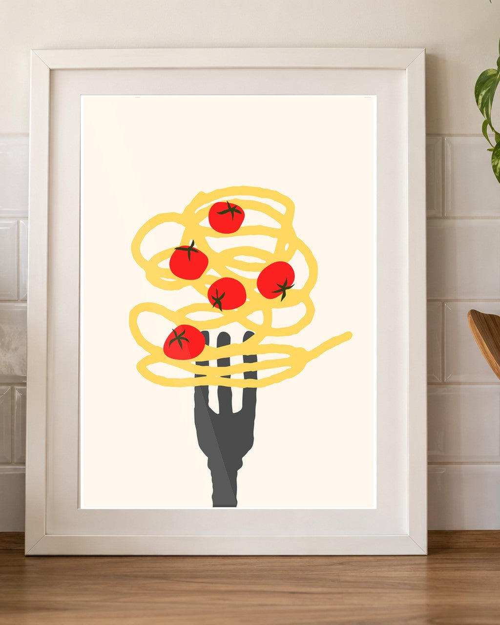 Tomato Spaghetti Kitchen Print framed kitchen mockup