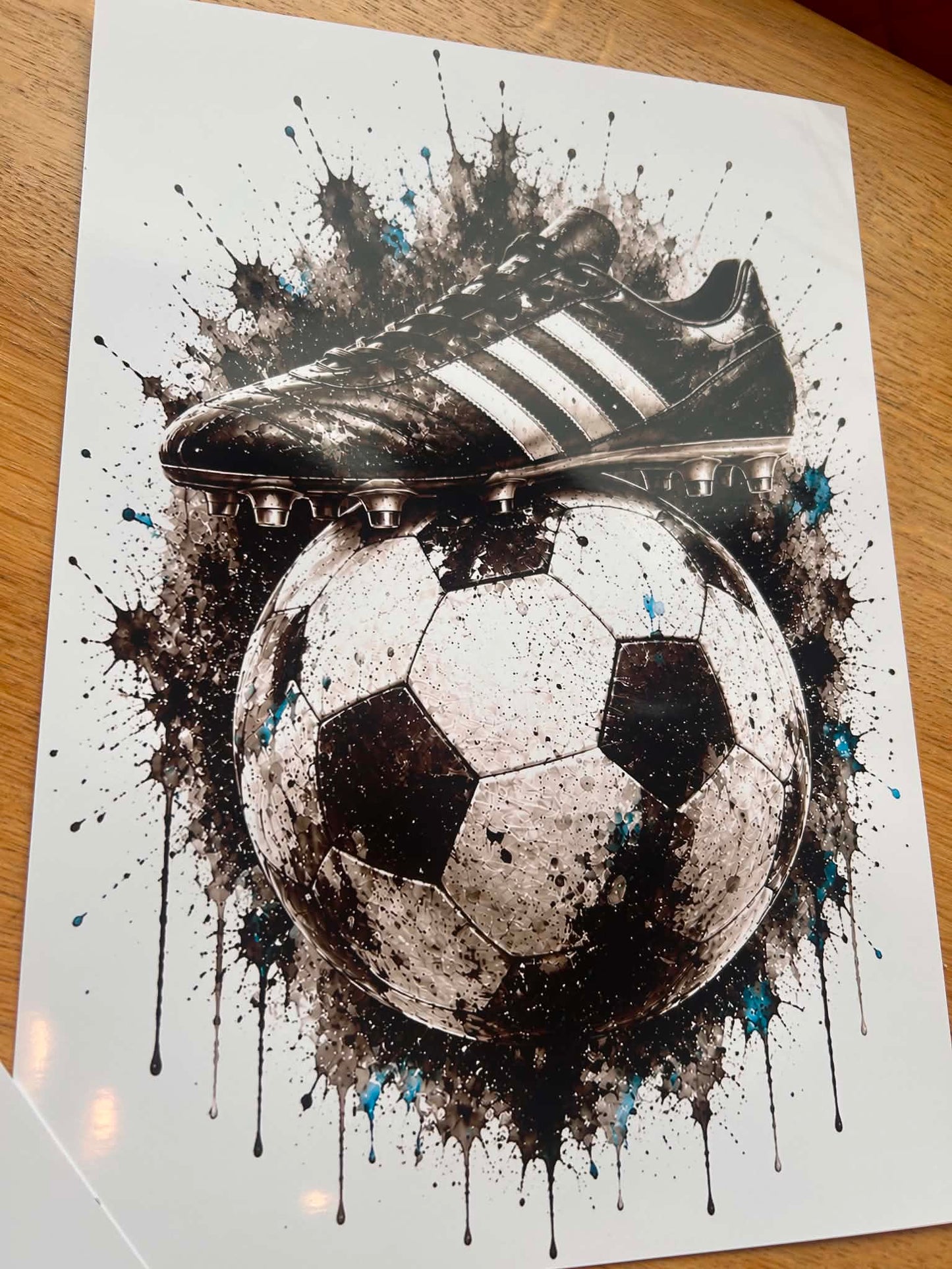 Football Boot & Ball Print | Any Team | A4/A3/A2