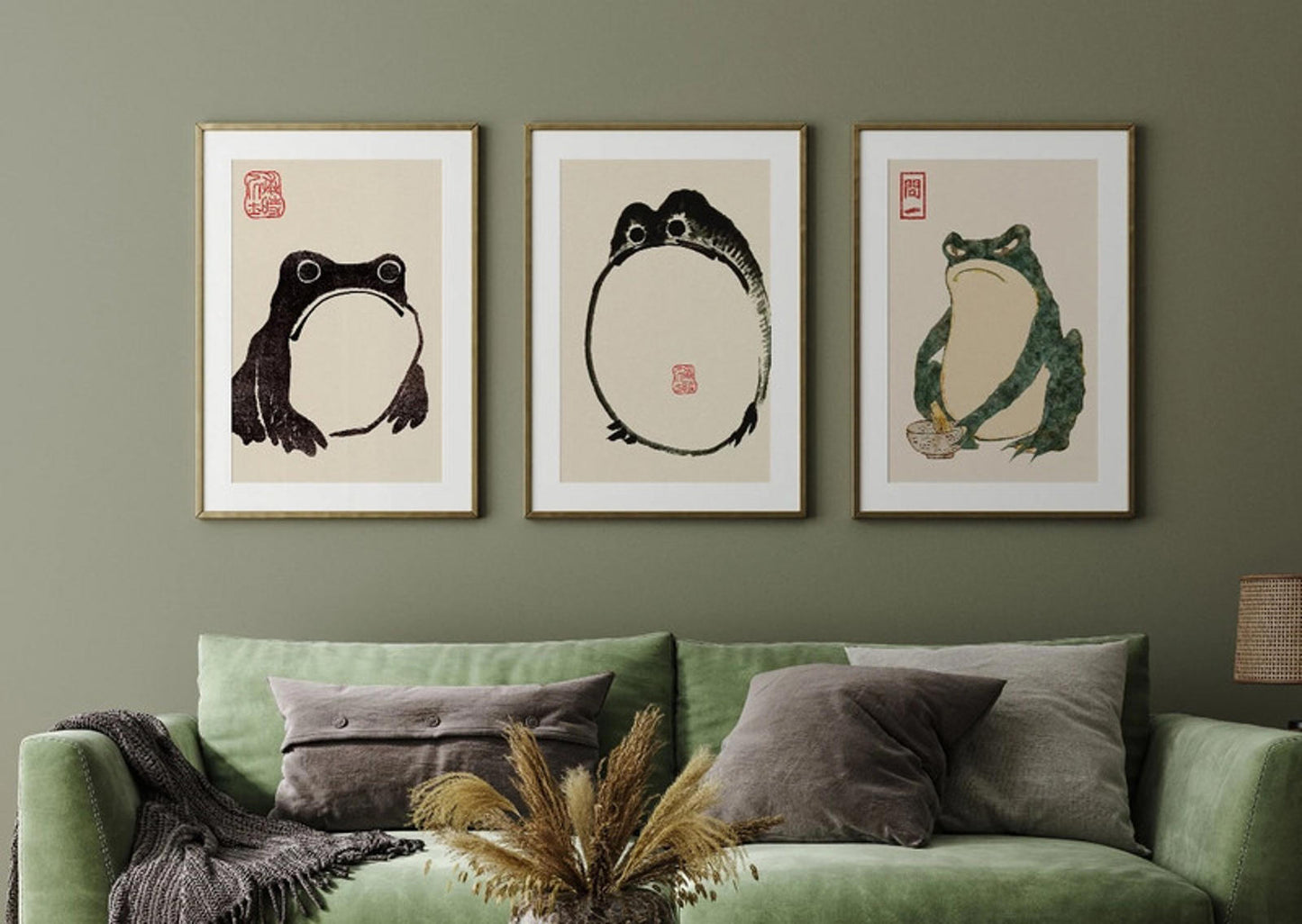 Set of 3 Japanese frog prints