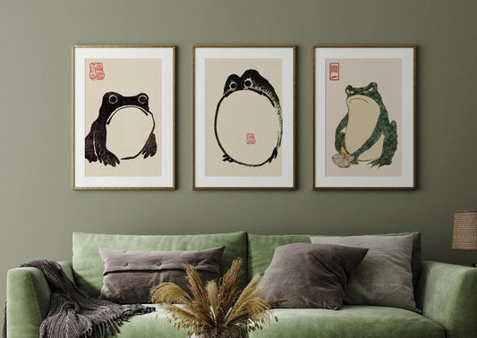 Set of 3 Japanese frog prints