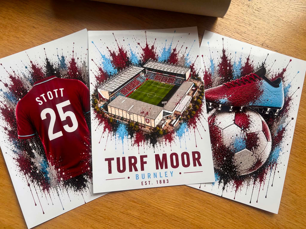Personalised Football Prints | Set of 3 - Get 1 FREE | Any Team