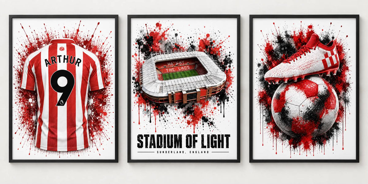 Personalised Football Prints | Set of 3 - Get 1 FREE | Any Team