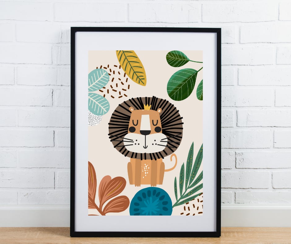 Safari animal nursery print - Lion