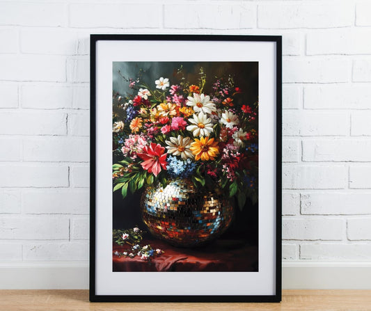 Floral disco ball vase