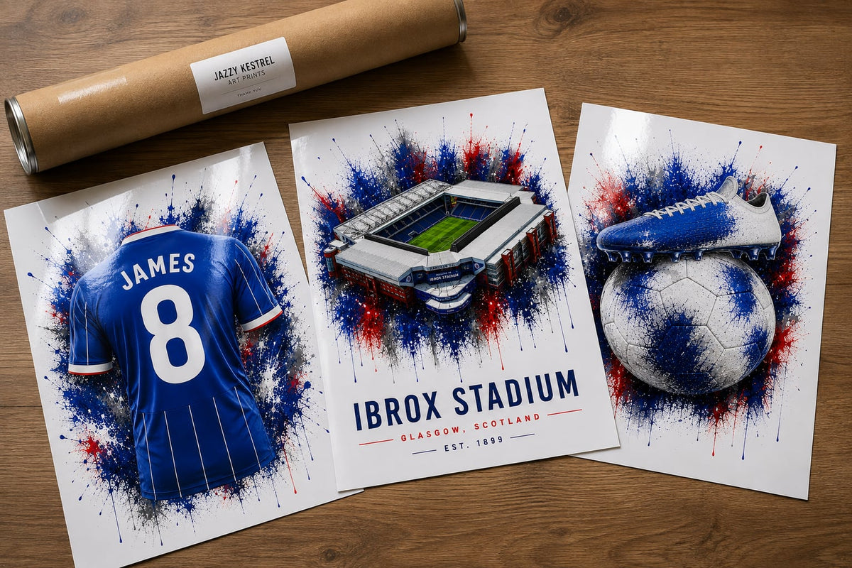 Personalised Football Prints | Set of 3 - Get 1 FREE | Any Team