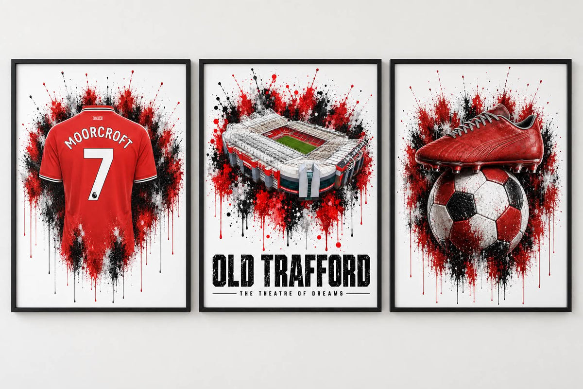Personalised Football Prints | Set of 3 - Get 1 FREE | Any Team
