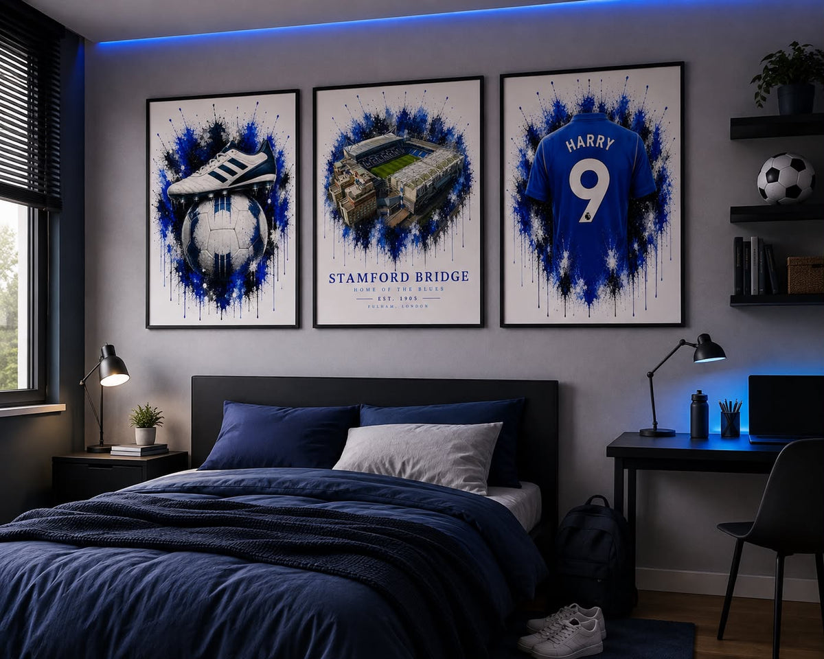 Personalised Football Prints | Set of 3 - Get 1 FREE | Any Team