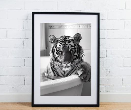 Animal bathroom print - Tiger in bathtub