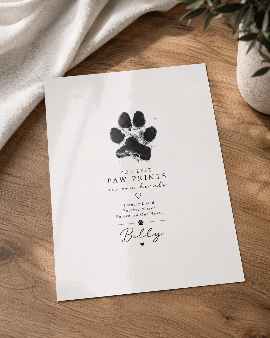 Personalised Pet Memorial Print | Custom Paw Print Keepsake