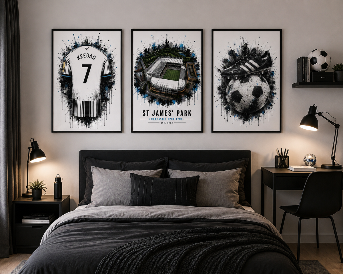 Personalised Football Prints | Set of 3 - Get 1 FREE | Any Team
