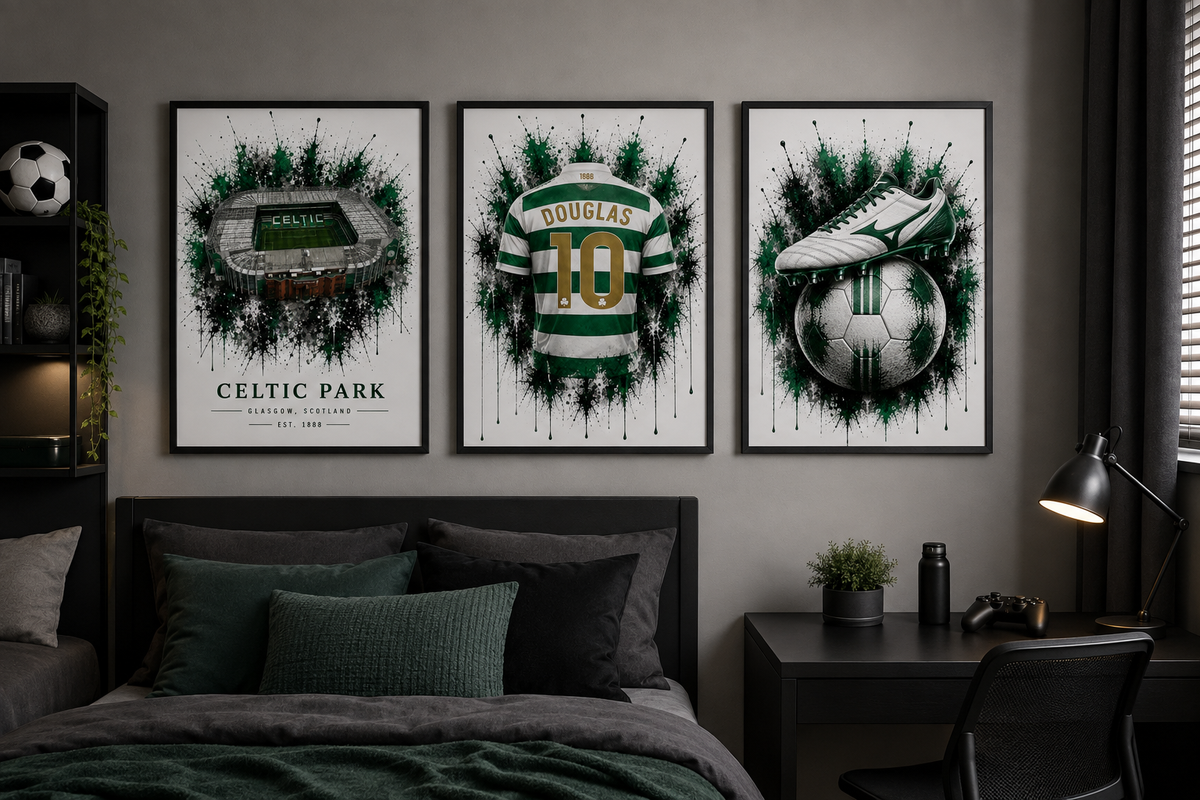 Personalised Football Prints | Set of 3 - Get 1 FREE | Any Team