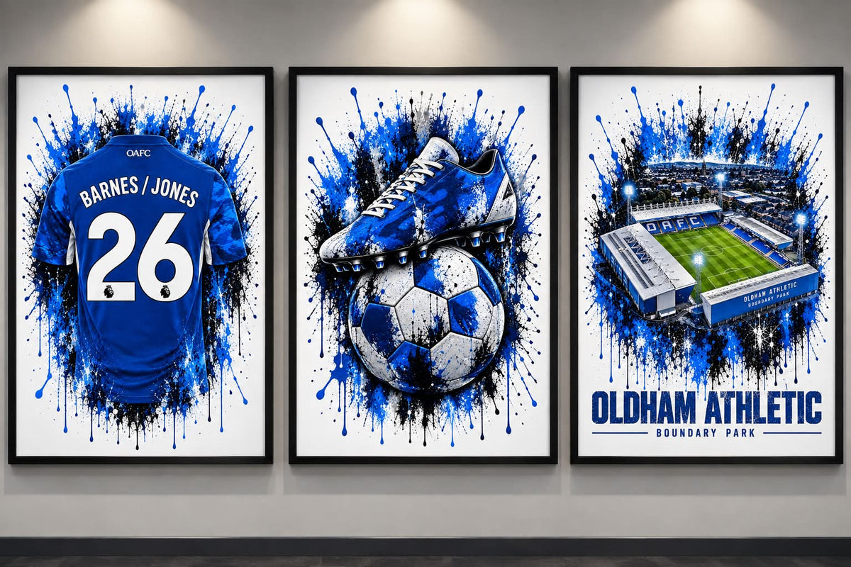Personalised Football Prints | Set of 3 - Get 1 FREE | Any Team