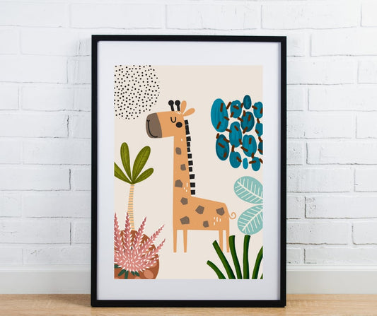Safari animal nursery print - Giraffe
