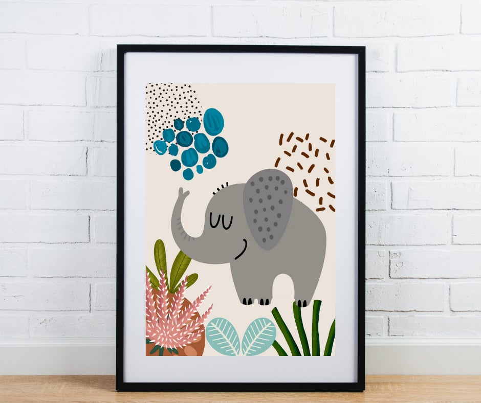 Safari animal nursery print - Elephant