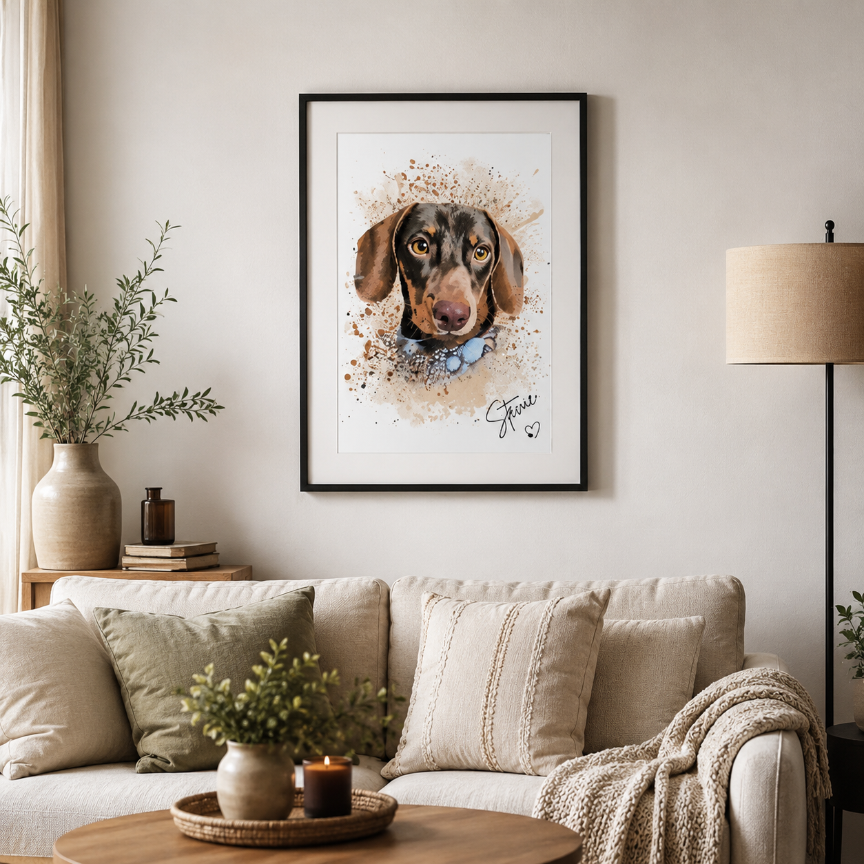 Custom Pet Portrait | Personalised Watercolour Pet Print | 1-3 pets