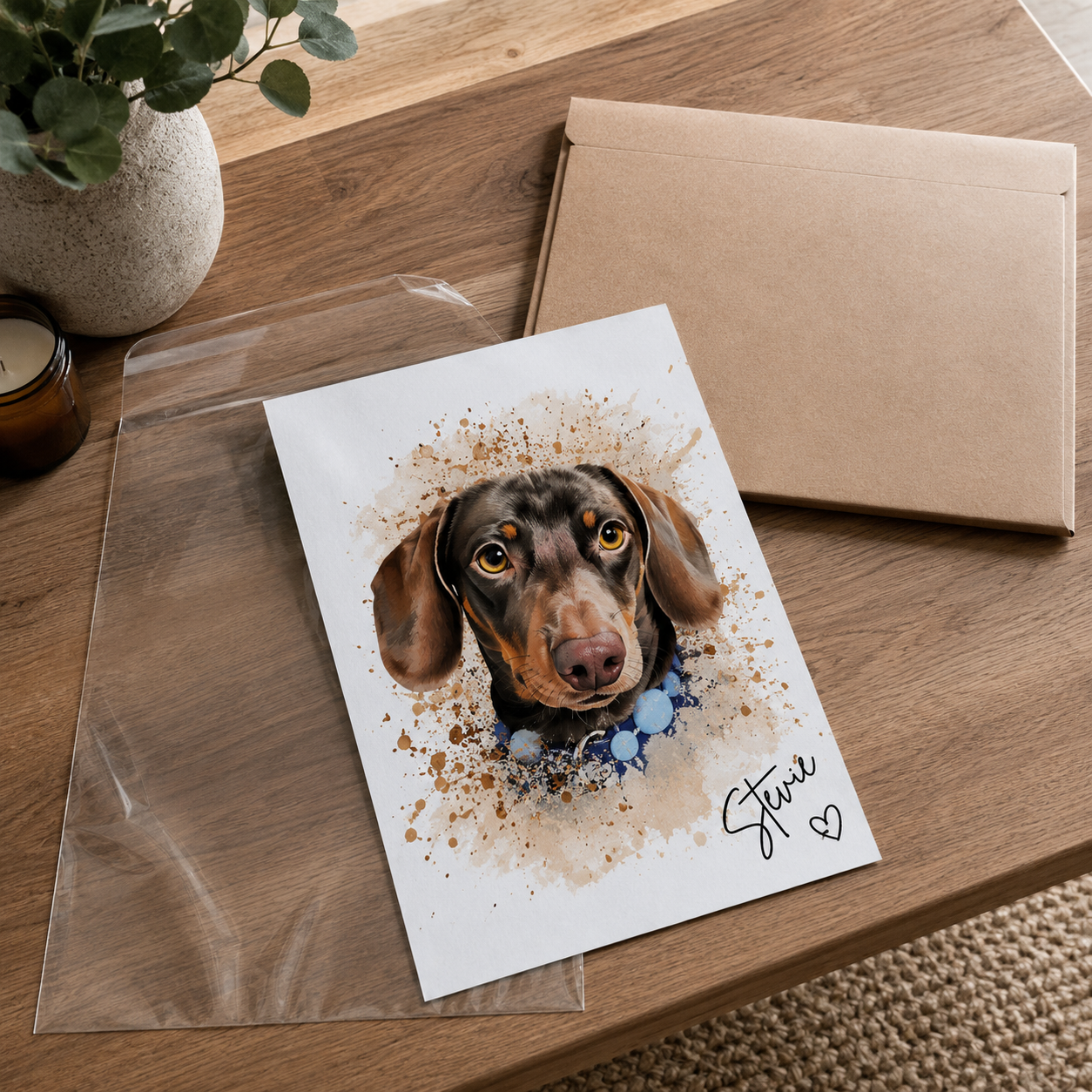 Custom Pet Portrait | Personalised Watercolour Pet Print | 1-3 pets