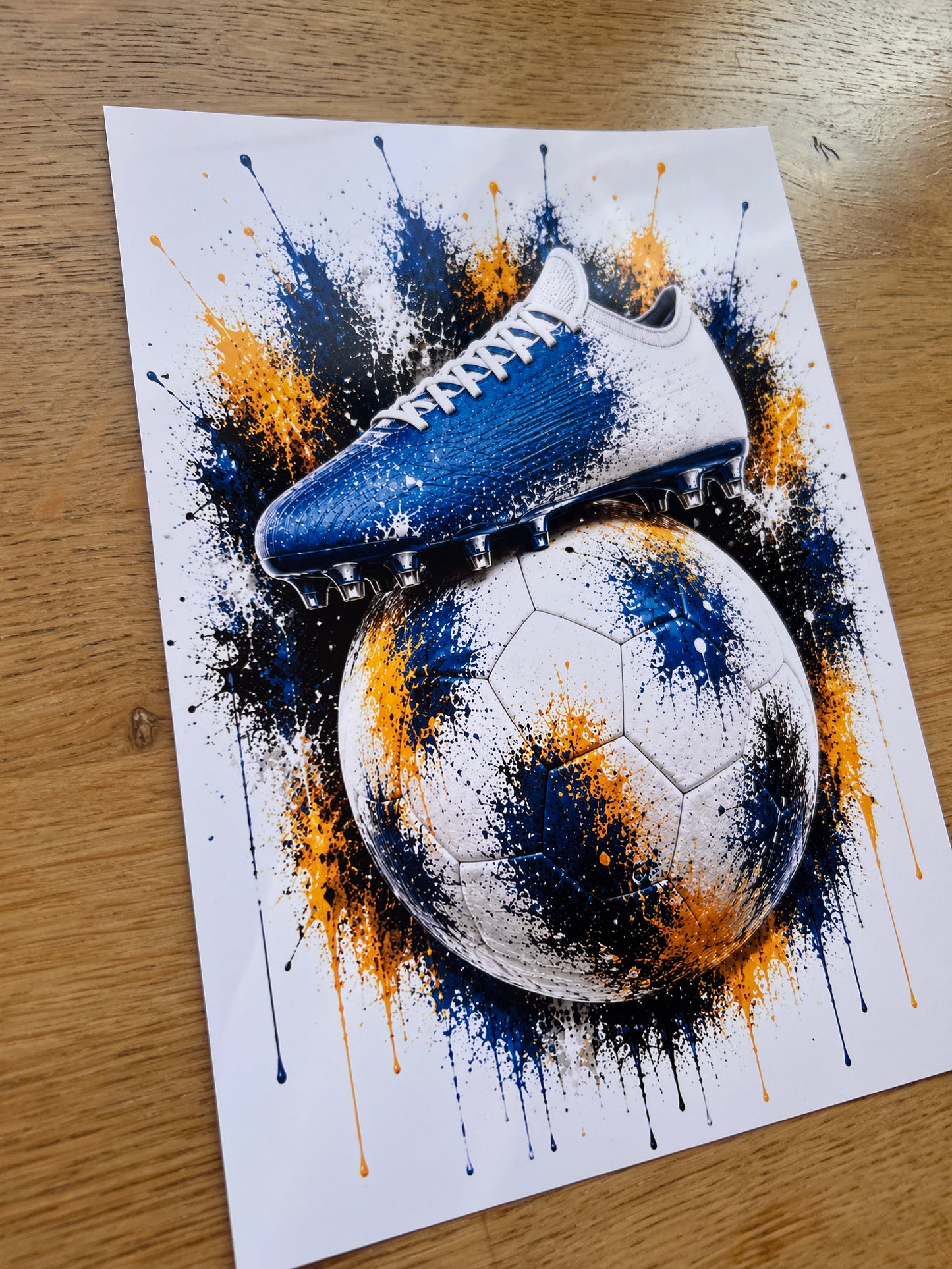 Football Boot & Ball Print | Any Team | A4/A3/A2