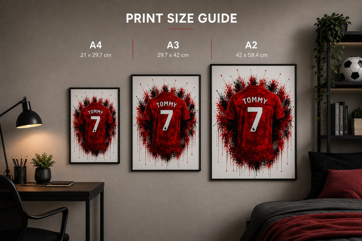 Personalised Football Prints | Set of 3 - Get 1 FREE | Any Team