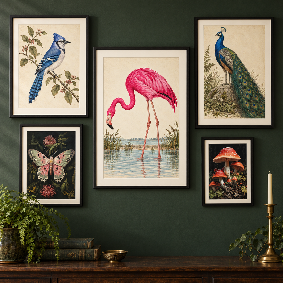 Hot Pink Flamingo – Vintage Bird Print