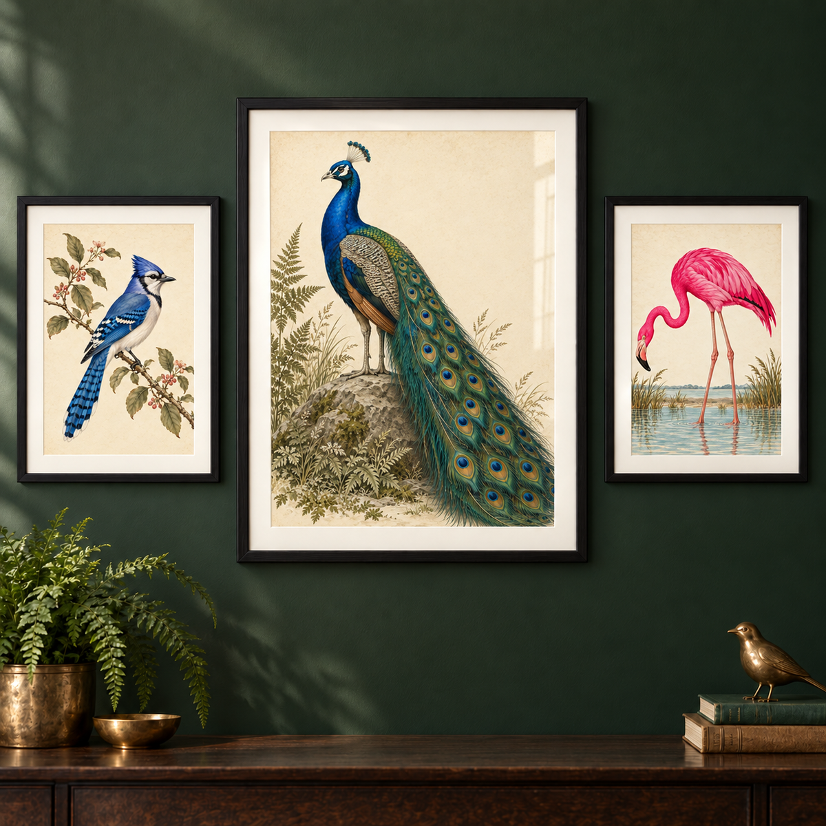 Peacock After Dark – Vintage Bird Print