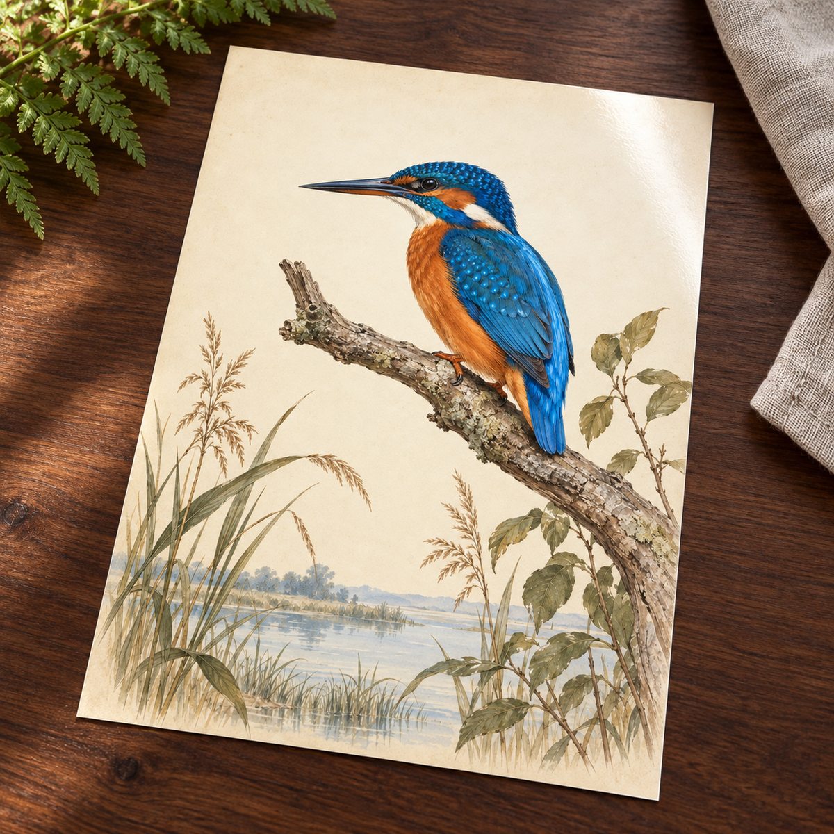 Electric Kingfisher – Vintage Bird Print