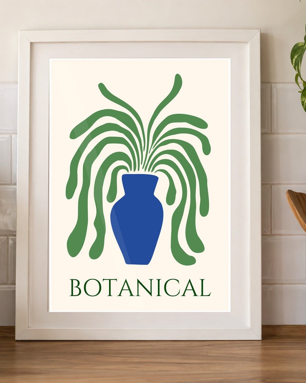 Botanical Blue Vase kitchen mockup