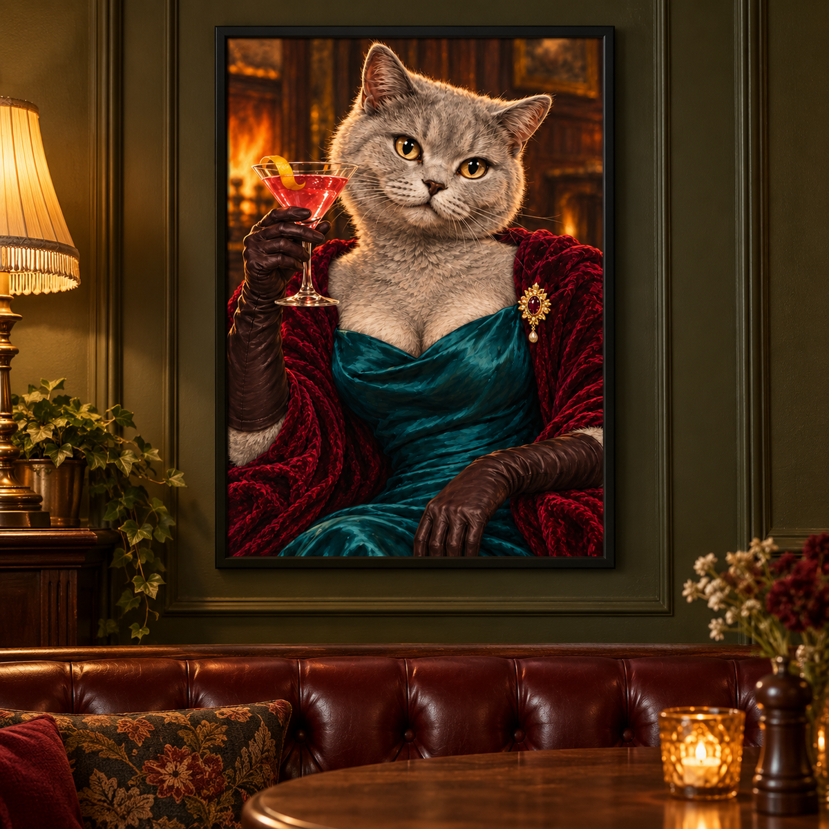Cosmopawlitan framed lifestyle mockup – frame not included
