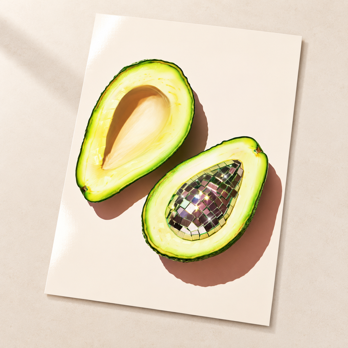 Disco Ball Avocado glossy unframed print