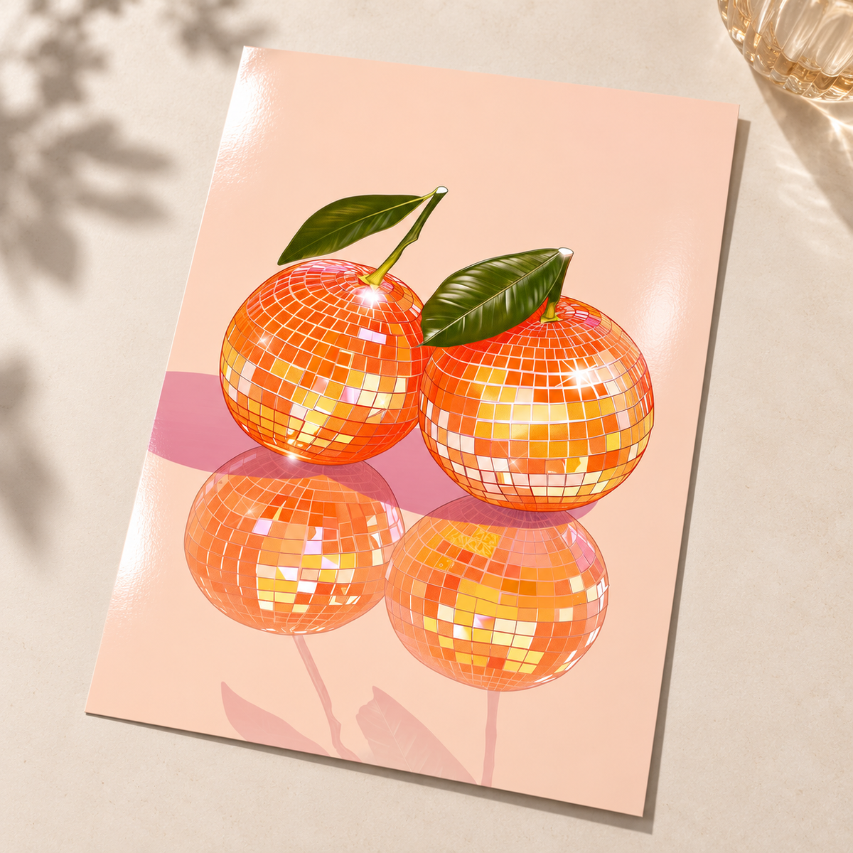 Disco Ball Oranges glossy unframed print