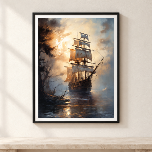 The Enchanted Voyage framed black-frame mockup