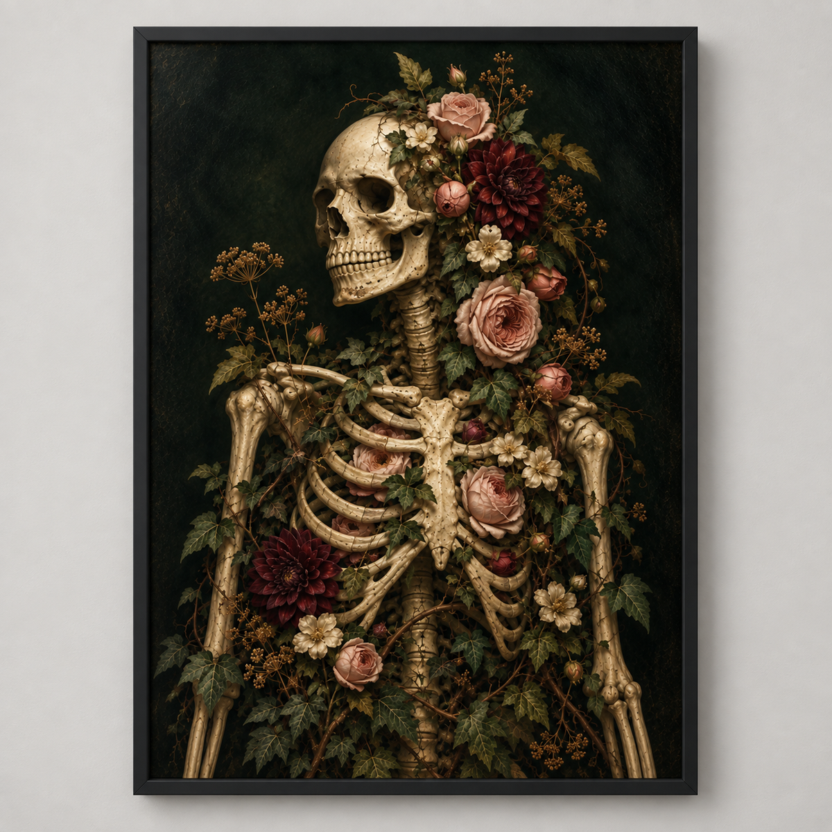 Eternal Bloom print shown front-on in a black frame; frame not included
