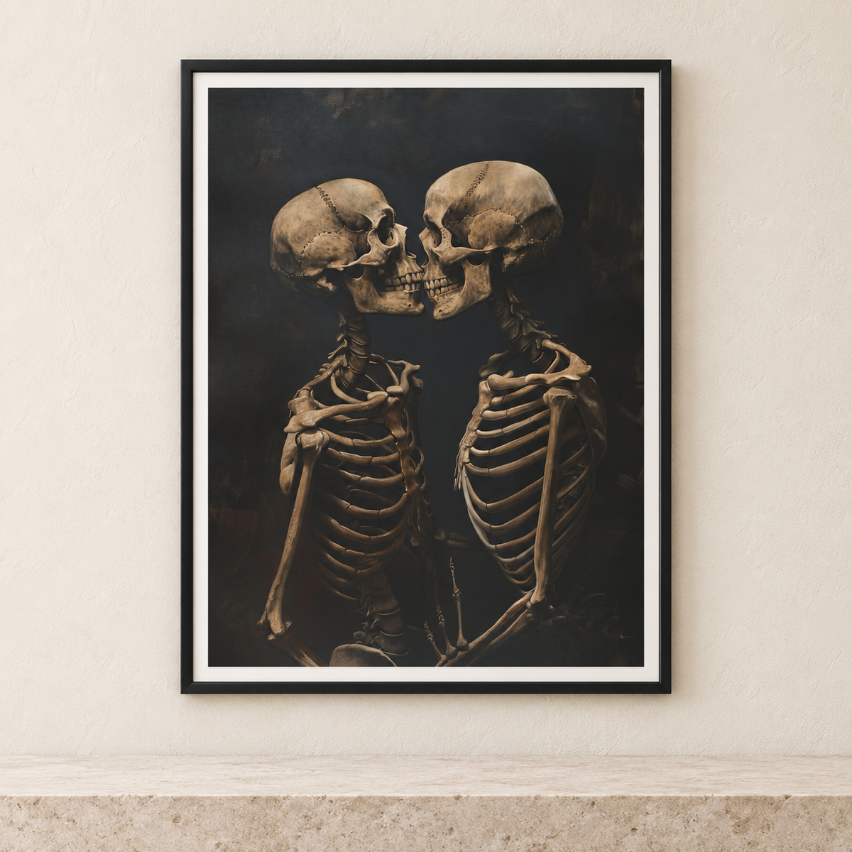 Eternal Kiss print in a correctly proportioned black A-series frame