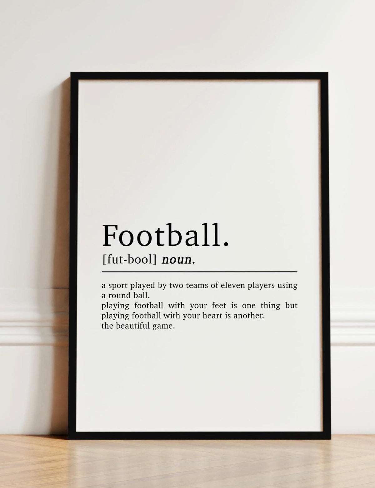 Football definition print in black frame
