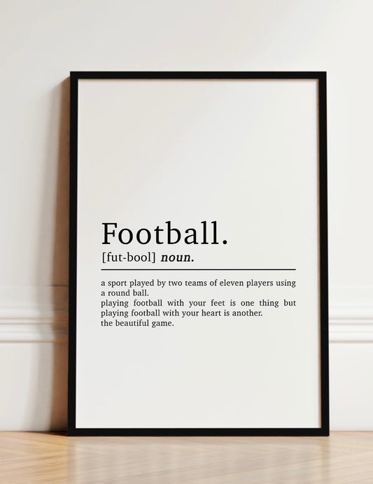 Football definition print in black frame