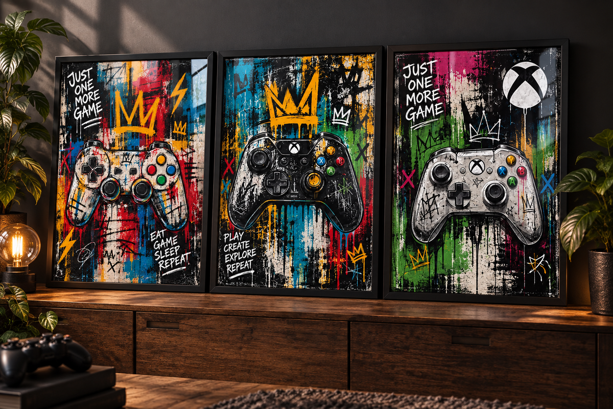 Controller Crew – Gaming Prints Set of 3 – lifestyle mockup