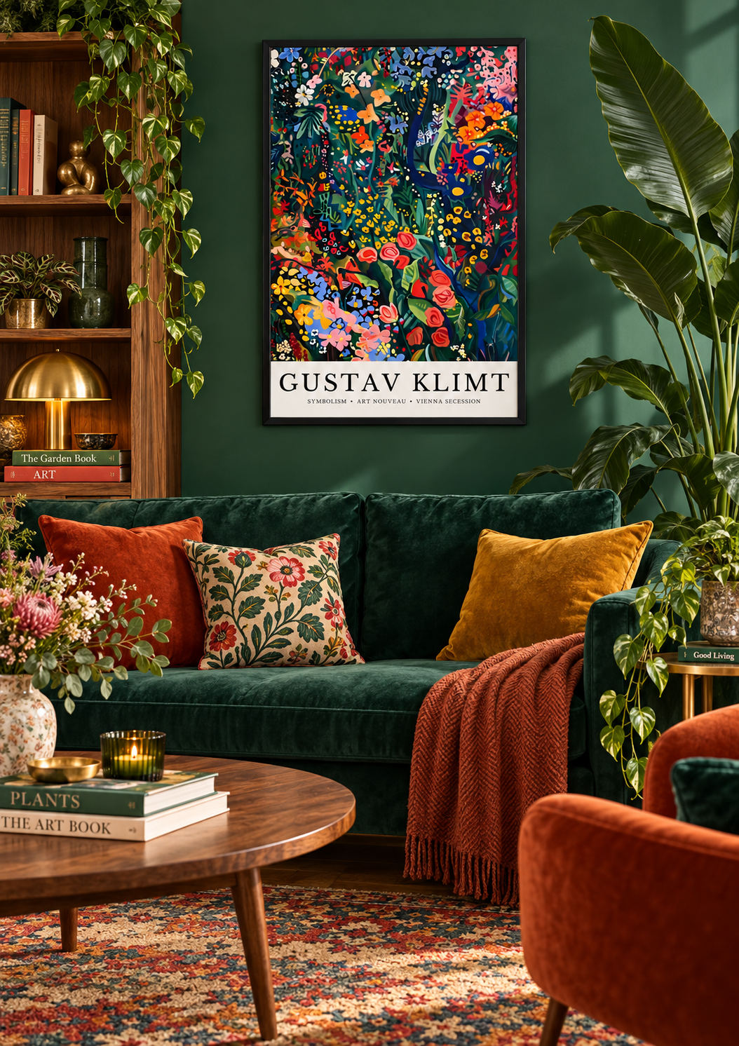Gustav Klimt Garden I Art Print lifestyle room mockup