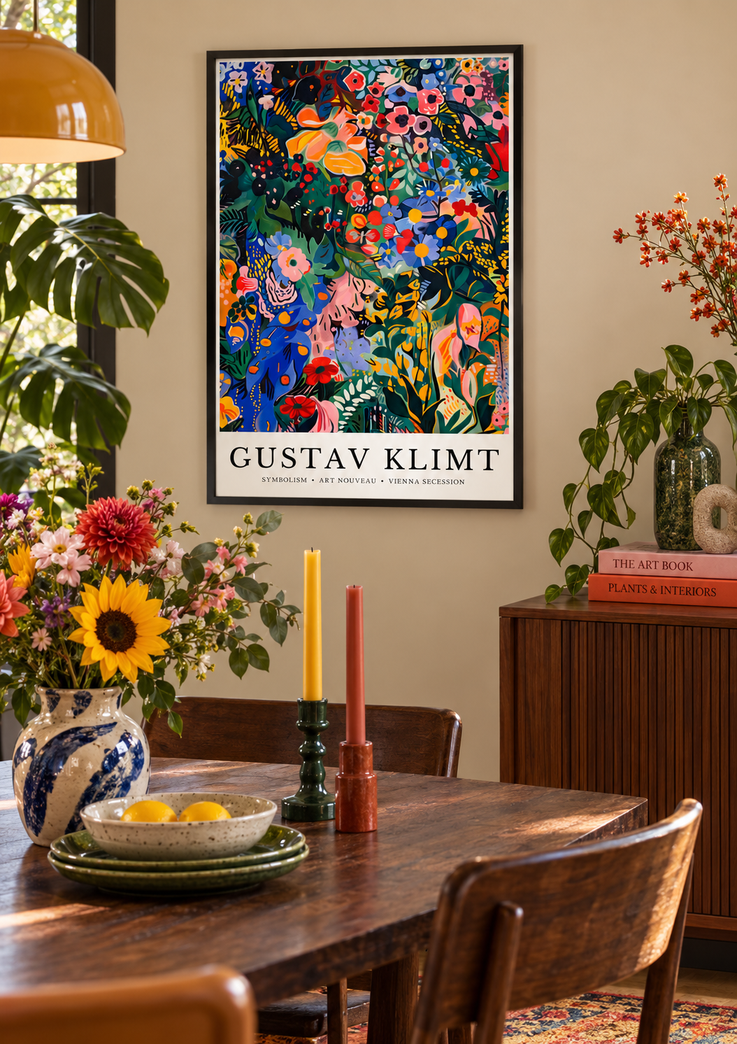 Gustav Klimt Garden II Art Print lifestyle room mockup