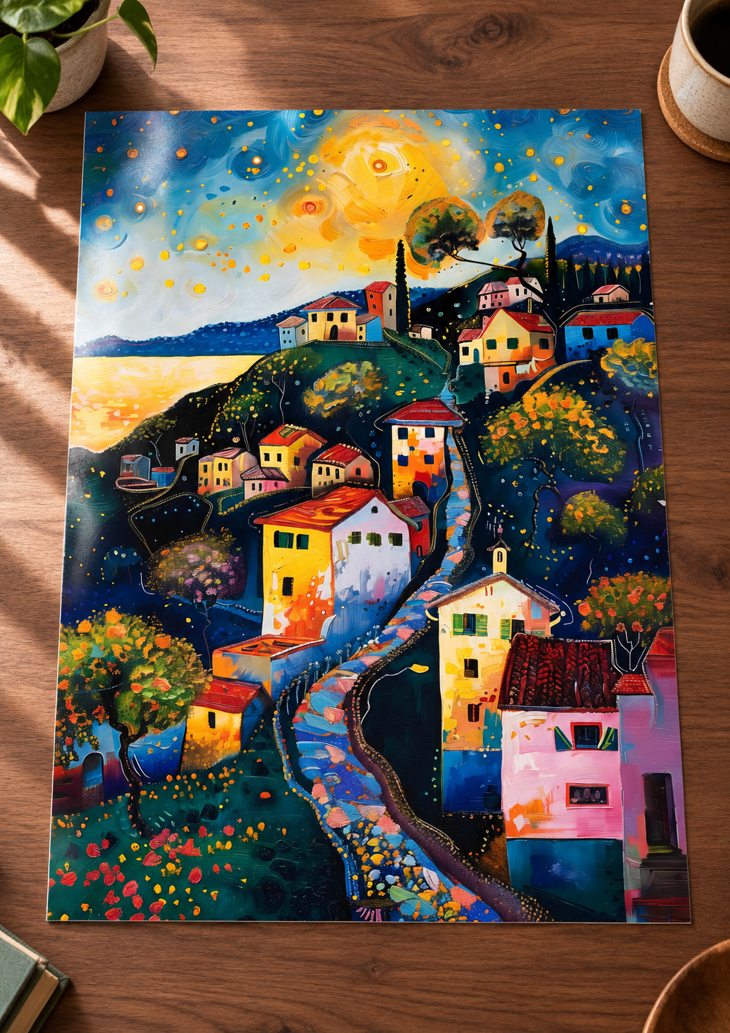 Gustav Klimt Village at Night II Art Print unframed glossy print
