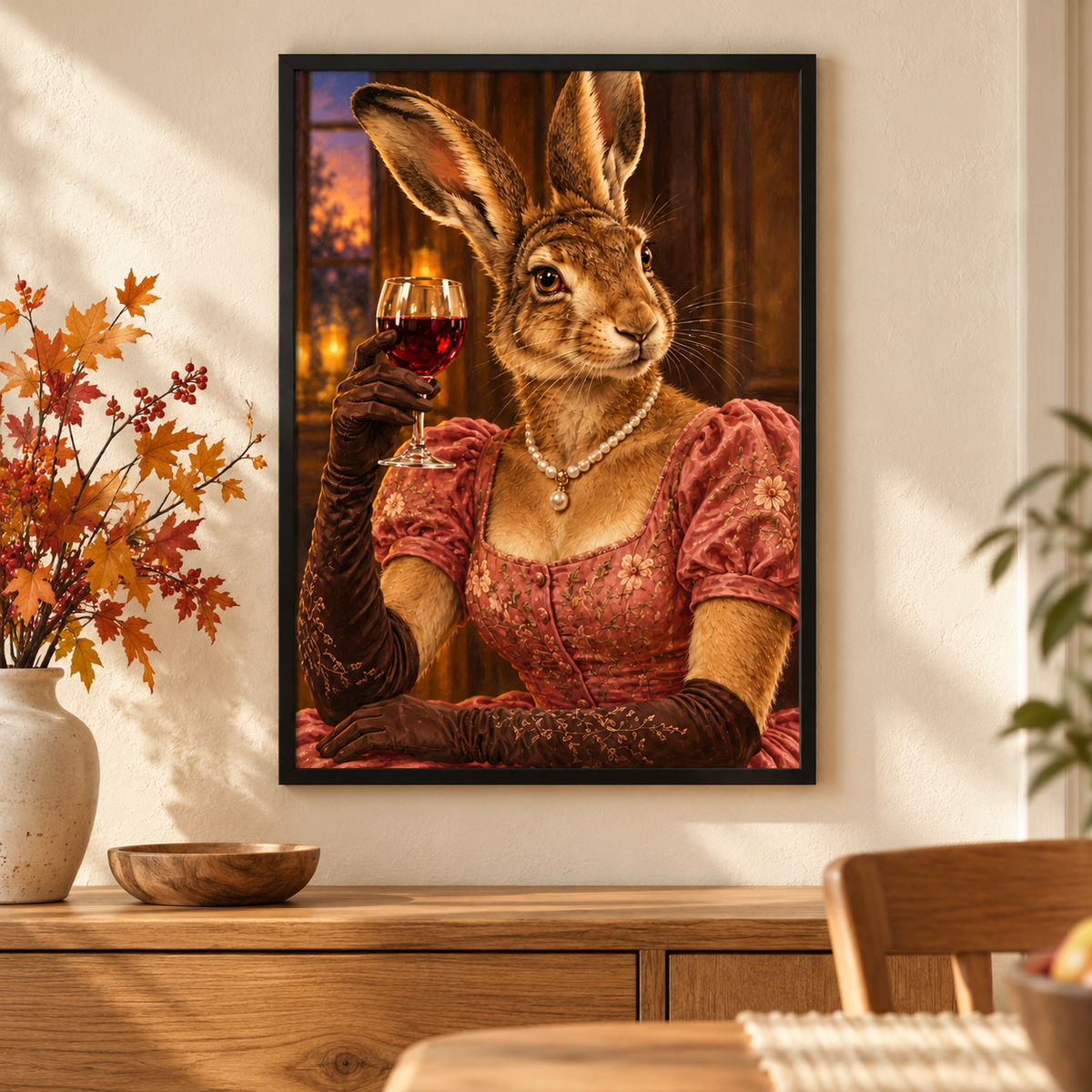 Hare Majesty framed lifestyle mockup – frame not included