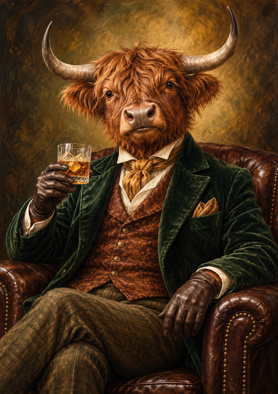 Highland Spirits – Highland Cow & Whisky artwork